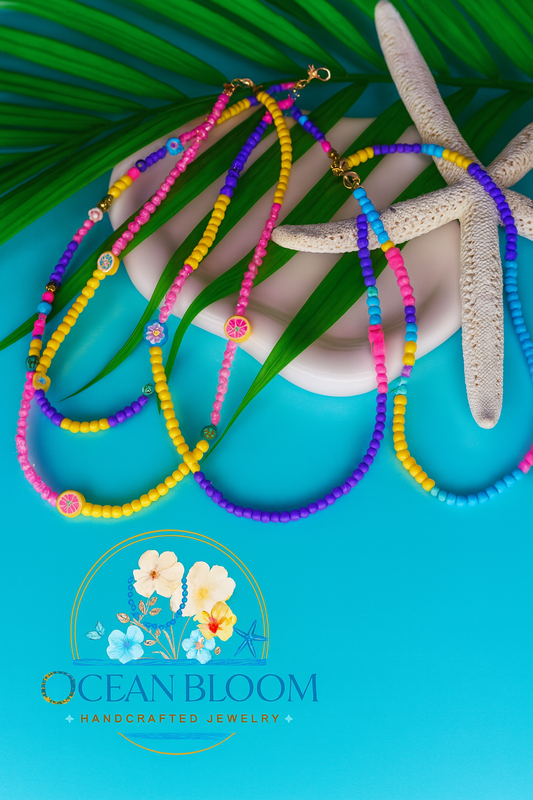 Color Pop Fruit & Flower Beaded Necklace – Sold Separately